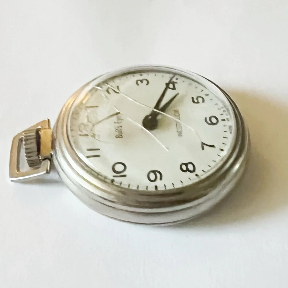 VINTAGE BULL'S EYE PENDANT POCKET WESTCLOX USA MECHANICAL WATCH WORKS GREAT